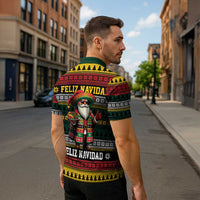 Mexican Santa Sombrero Zipper Polo Shirt Feliz Navidad Mexico - Wonder Print Shop