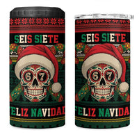 Mexican SEIS Siete 67 Meme 4 in 1 Can Cooler Tumbler Feliz Navidad Mexico - Wonder Print Shop
