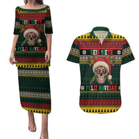 Mexican SEIS Siete 67 Meme Couples Matching Puletasi and Hawaiian Shirt Feliz Navidad Mexico - Wonder Print Shop