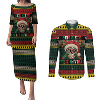 Mexican SEIS Siete 67 Meme Couples Matching Puletasi and Long Sleeve Button Shirt Feliz Navidad Mexico - Wonder Print Shop