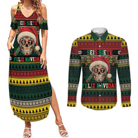 Mexican SEIS Siete 67 Meme Couples Matching Summer Maxi Dress and Long Sleeve Button Shirt Feliz Navidad Mexico - Wonder Print Shop