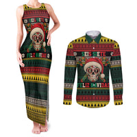 Mexican SEIS Siete 67 Meme Couples Matching Tank Maxi Dress and Long Sleeve Button Shirt Feliz Navidad Mexico - Wonder Print Shop
