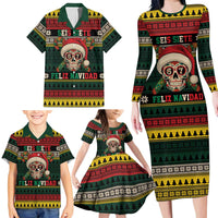 Mexican SEIS Siete 67 Meme Family Matching Long Sleeve Bodycon Dress and Hawaiian Shirt Feliz Navidad Mexico - Wonder Print Shop