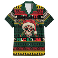 Mexican SEIS Siete 67 Meme Family Matching Long Sleeve Bodycon Dress and Hawaiian Shirt Feliz Navidad Mexico - Wonder Print Shop