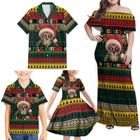 Mexican SEIS Siete 67 Meme Family Matching Off Shoulder Maxi Dress and Hawaiian Shirt Feliz Navidad Mexico - Wonder Print Shop