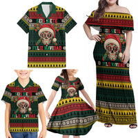 Mexican SEIS Siete 67 Meme Family Matching Off Shoulder Maxi Dress and Hawaiian Shirt Feliz Navidad Mexico - Wonder Print Shop