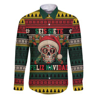 Mexican SEIS Siete 67 Meme Family Matching Off Shoulder Short Dress and Hawaiian Shirt Feliz Navidad Mexico - Wonder Print Shop