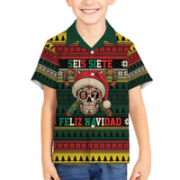 Mexican SEIS Siete 67 Meme Family Matching Summer Maxi Dress and Hawaiian Shirt Feliz Navidad Mexico - Wonder Print Shop