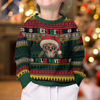 Mexican SEIS Siete 67 Meme Kid Ugly Christmas Sweater Feliz Navidad Mexico - Wonder Print Shop