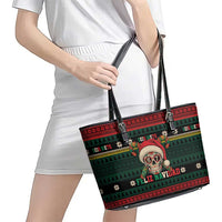 Mexican SEIS Siete 67 Meme Leather Tote Bag Feliz Navidad Mexico - Wonder Print Shop