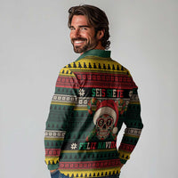 Mexican SEIS Siete 67 Meme Long Sleeve Polo Shirt Feliz Navidad Mexico - Wonder Print Shop