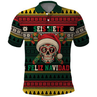 Mexican SEIS Siete 67 Meme Polo Shirt Feliz Navidad Mexico - Wonder Print Shop