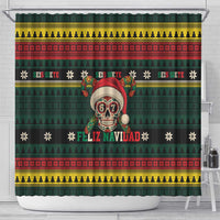 Mexican SEIS Siete 67 Meme Shower Curtain Feliz Navidad Mexico - Wonder Print Shop