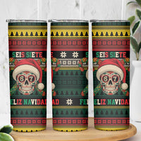 Mexican SEIS Siete 67 Meme Skinny Tumbler Feliz Navidad Mexico - Wonder Print Shop