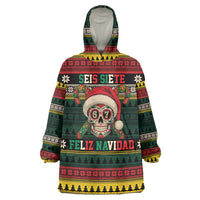 Mexican SEIS Siete 67 Meme Wearable Blanket Hoodie Feliz Navidad Mexico - Wonder Print Shop