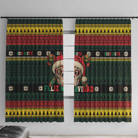 Mexican SEIS Siete 67 Meme Window Curtain Feliz Navidad Mexico - Wonder Print Shop
