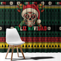 Mexican SEIS Siete 67 Meme Window Curtain Feliz Navidad Mexico - Wonder Print Shop
