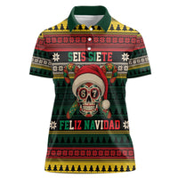 Mexican SEIS Siete 67 Meme Women Polo Shirt Feliz Navidad Mexico - Wonder Print Shop