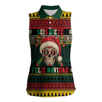 Mexican SEIS Siete 67 Meme Women Sleeveless Polo Shirt Feliz Navidad Mexico - Wonder Print Shop