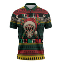 Mexican SEIS Siete 67 Meme Zipper Polo Shirt Feliz Navidad Mexico - Wonder Print Shop