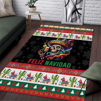 Mexican Sugar Skull Area Rug Feliz Navidad Mexico - Wonder Print Shop