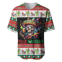Mexican Sugar Skull Baseball Jersey Feliz Navidad Mexico - Wonder Print Shop