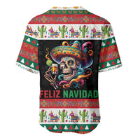 Mexican Sugar Skull Baseball Jersey Feliz Navidad Mexico - Wonder Print Shop