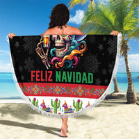 Mexican Sugar Skull Beach Blanket Feliz Navidad Mexico - Wonder Print Shop