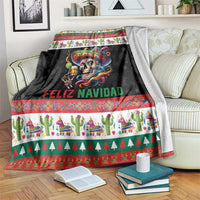 Mexican Sugar Skull Blanket Feliz Navidad Mexico - Wonder Print Shop