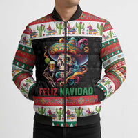 Mexican Sugar Skull Bomber Puffer Jacket Feliz Navidad Mexico - Wonder Print Shop