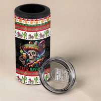 Mexican Sugar Skull 4 in 1 Can Cooler Tumbler Feliz Navidad Mexico - Wonder Print Shop