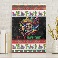 Mexican Sugar Skull Canvas Wall Art Feliz Navidad Mexico - Wonder Print Shop