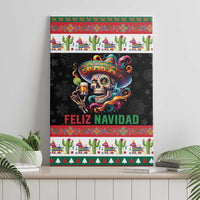 Mexican Sugar Skull Canvas Wall Art Feliz Navidad Mexico - Wonder Print Shop