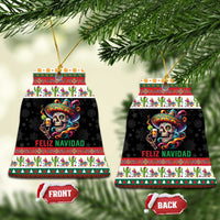 Mexican Sugar Skull Ceramic Ornament Feliz Navidad Mexico - Wonder Print Shop