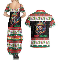 Mexican Sugar Skull Couples Matching Summer Maxi Dress and Hawaiian Shirt Feliz Navidad Mexico - Wonder Print Shop