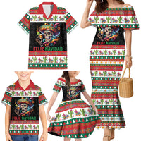 Mexican Sugar Skull Family Matching Mermaid Dress and Hawaiian Shirt Feliz Navidad Mexico - Wonder Print Shop