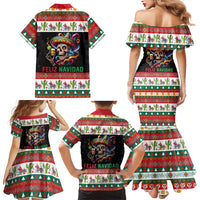 Mexican Sugar Skull Family Matching Mermaid Dress and Hawaiian Shirt Feliz Navidad Mexico - Wonder Print Shop
