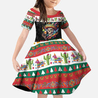 Mexican Sugar Skull Family Matching Off Shoulder Maxi Dress and Hawaiian Shirt Feliz Navidad Mexico - Wonder Print Shop