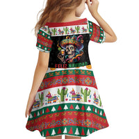 Mexican Sugar Skull Family Matching Off Shoulder Maxi Dress and Hawaiian Shirt Feliz Navidad Mexico - Wonder Print Shop
