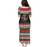 Mexican Sugar Skull Family Matching Puletasi and Hawaiian Shirt Feliz Navidad Mexico - Wonder Print Shop