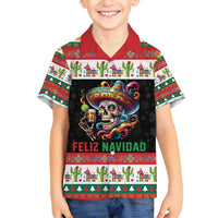 Mexican Sugar Skull Family Matching Puletasi and Hawaiian Shirt Feliz Navidad Mexico - Wonder Print Shop
