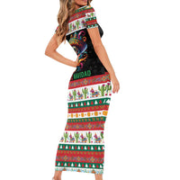 Mexican Sugar Skull Family Matching Short Sleeve Bodycon Dress and Hawaiian Shirt Feliz Navidad Mexico - Wonder Print Shop