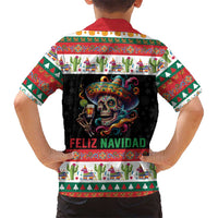 Mexican Sugar Skull Family Matching Summer Maxi Dress and Hawaiian Shirt Feliz Navidad Mexico - Wonder Print Shop