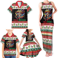 Mexican Sugar Skull Family Matching Tank Maxi Dress and Hawaiian Shirt Feliz Navidad Mexico - Wonder Print Shop