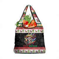 Mexican Sugar Skull Grocery Bag Feliz Navidad Mexico - Wonder Print Shop