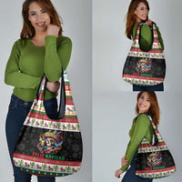 Mexican Sugar Skull Grocery Bag Feliz Navidad Mexico - Wonder Print Shop
