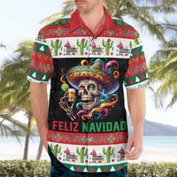 Mexican Sugar Skull Hawaiian Shirt Feliz Navidad Mexico - Wonder Print Shop