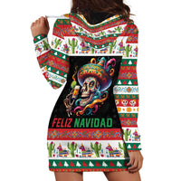 Mexican Sugar Skull Hoodie Dress Feliz Navidad Mexico - Wonder Print Shop