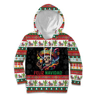Mexican Sugar Skull Kid Hoodie Feliz Navidad Mexico - Wonder Print Shop