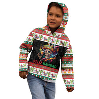 Mexican Sugar Skull Kid Hoodie Feliz Navidad Mexico - Wonder Print Shop